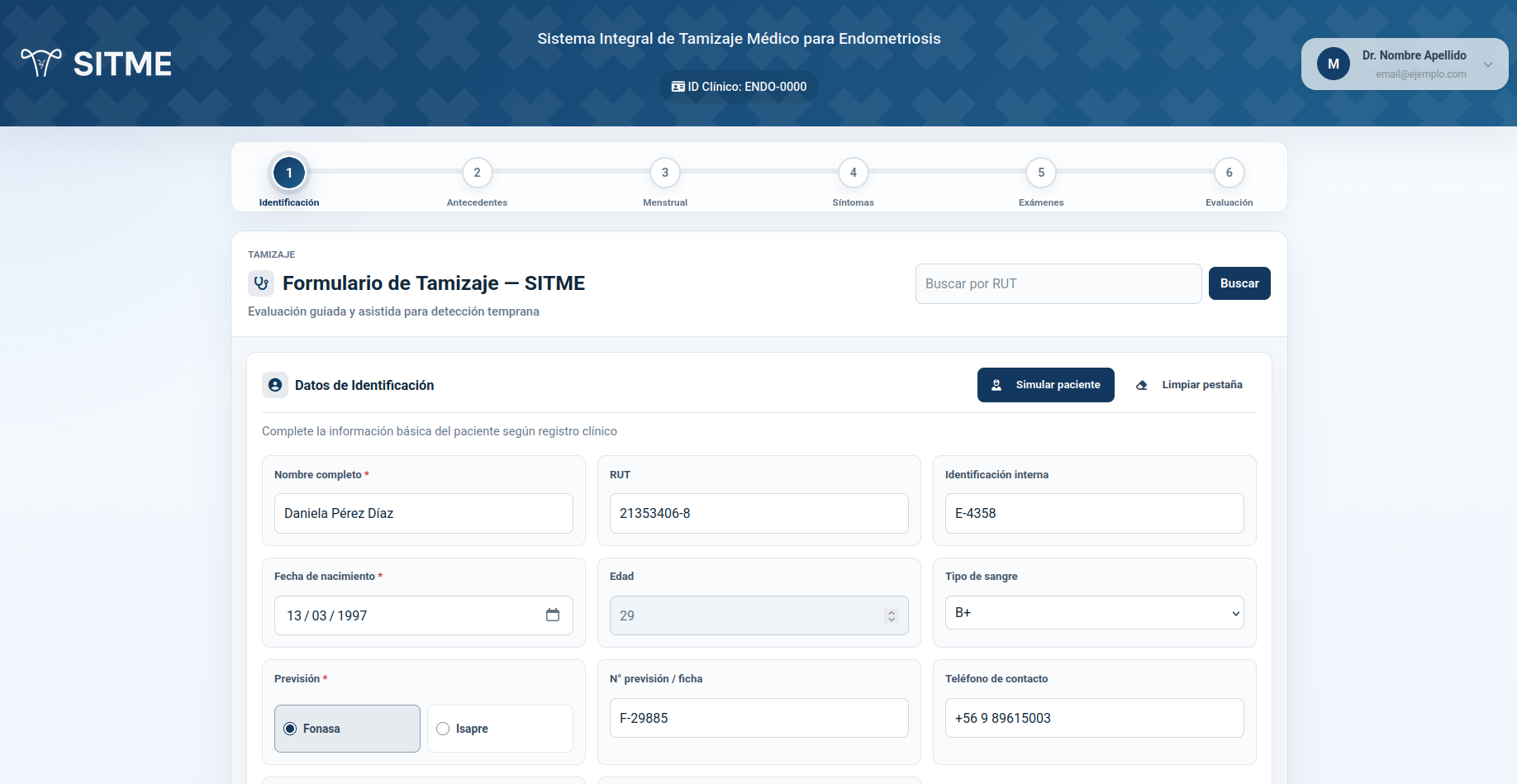 Formulario de tamizaje SITME